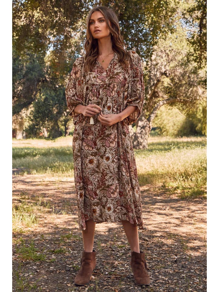 Oddi - Wholesale Dress - Women's - Bohemian Floral Maxi Dress