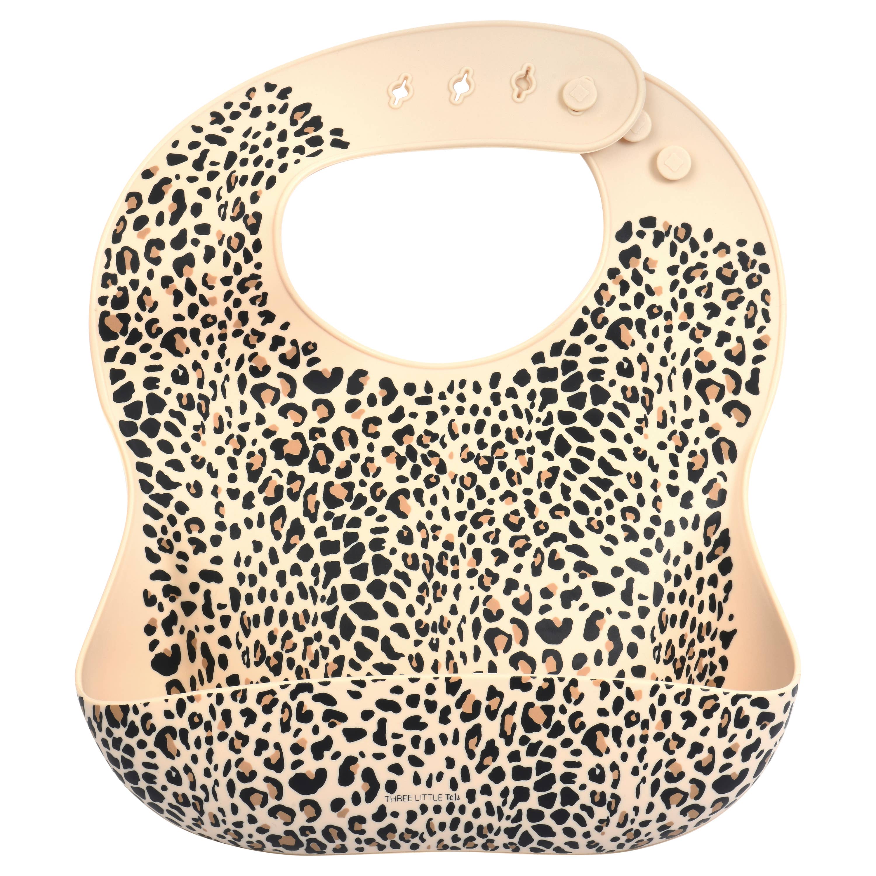 Three Little Tots - Wholesale Bib - Baby - Leopard Print Silicone Bib with Crumb Catcher4