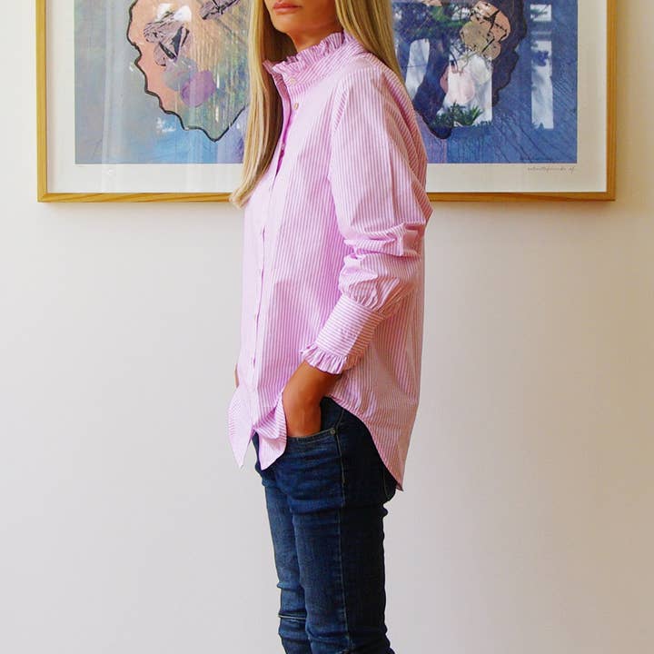 Who's Charlie – wholesale Tröja med knappar – Dam – Lottie - Digitaltryck Damers Skjorta i Bomullspoplin