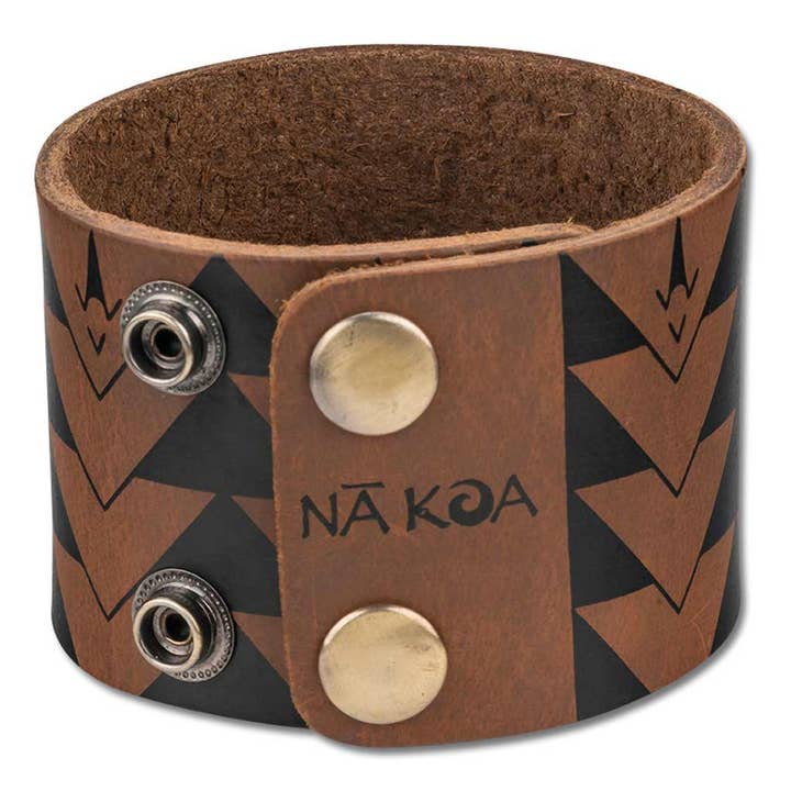 NA KOA - Wholesale Cuff Bracelet - Polynesian Tattoo Cuff Bracelet Large - E holo