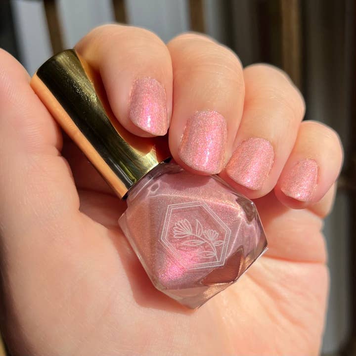 Palafoxia Beauty - Wholesale Nail Polish - Smitten - Iridescent Pink And Holo Glitter - Nail Polish
