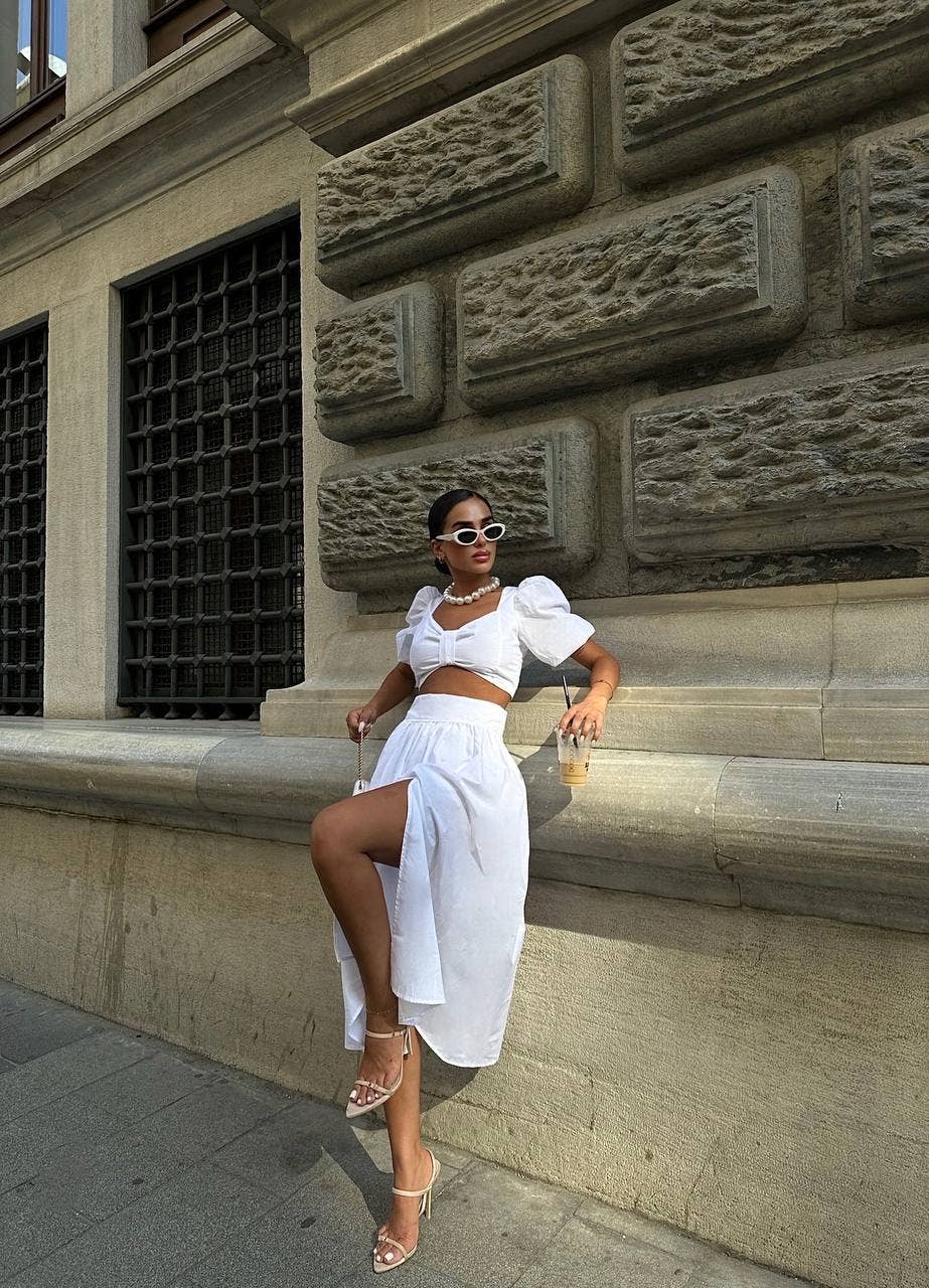 Standpoint Top - Venta al por mayor Conjuntos de top y falda - Mujer - Conjunto elegante Amelia de dos piezas – 10012