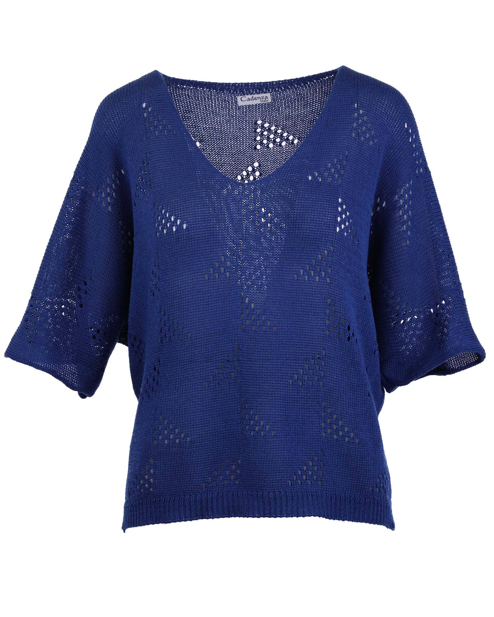 Cadenza Italy Ltd – wholesale Knit top – Women's – Cotton Blend Patterned Tunic0