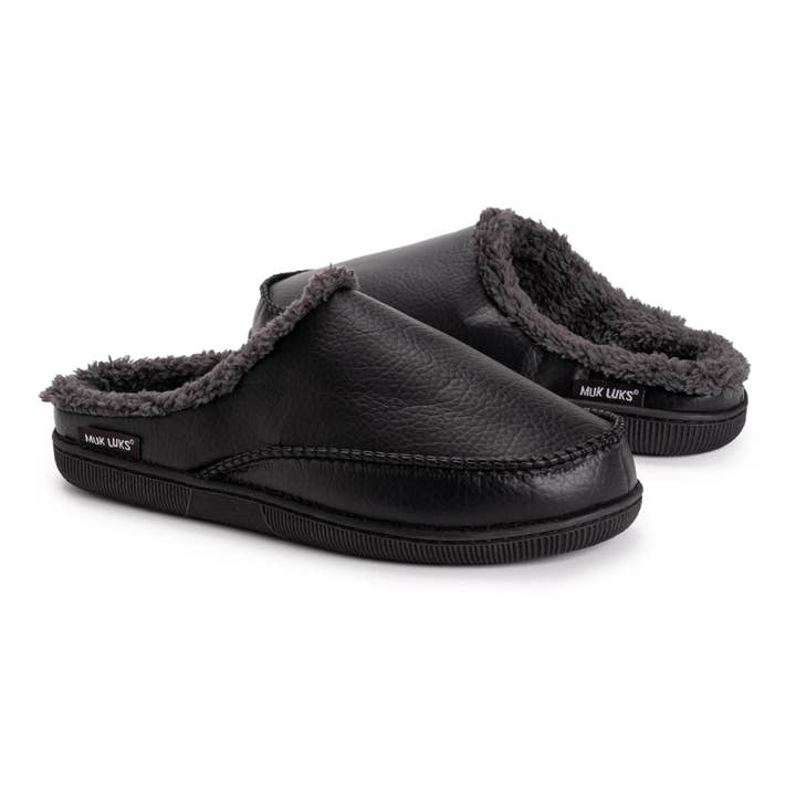 Muk Luks - Wholesale Slippers - Men's - Muk Luks Men's Faux Leather Clog Slippers7
