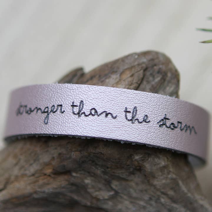 Jennifer Dahl Designs LLC - Wholesale Bangle Bracelet - Stronger Than The Storm Leather Bracelet