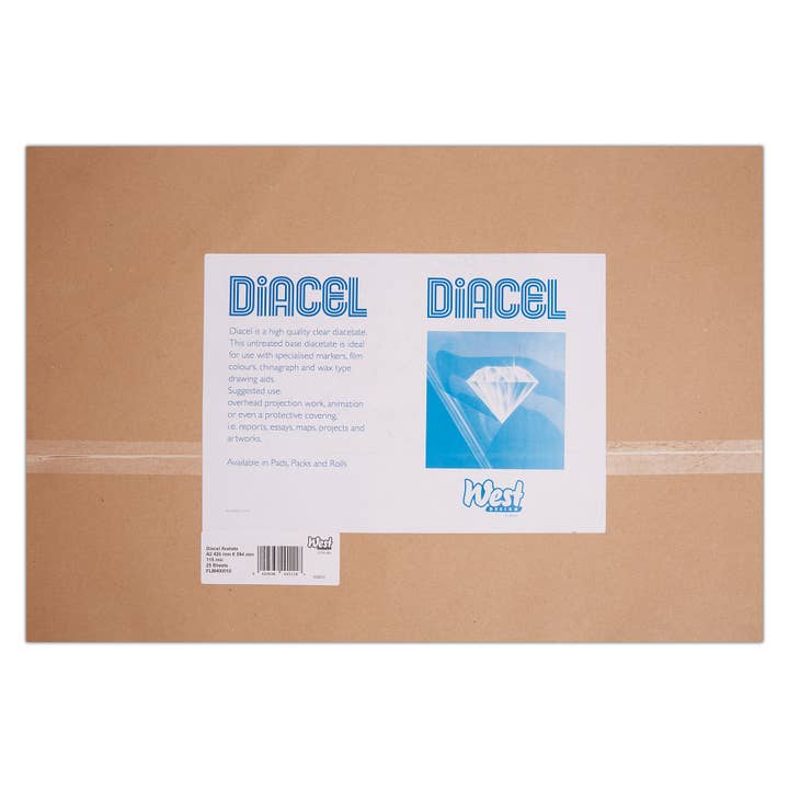 West Design Products - Wholesale Craft Supplies - Diacel Film Acetate Sheets, Clear, A2, 115 Microns 25 Sheets