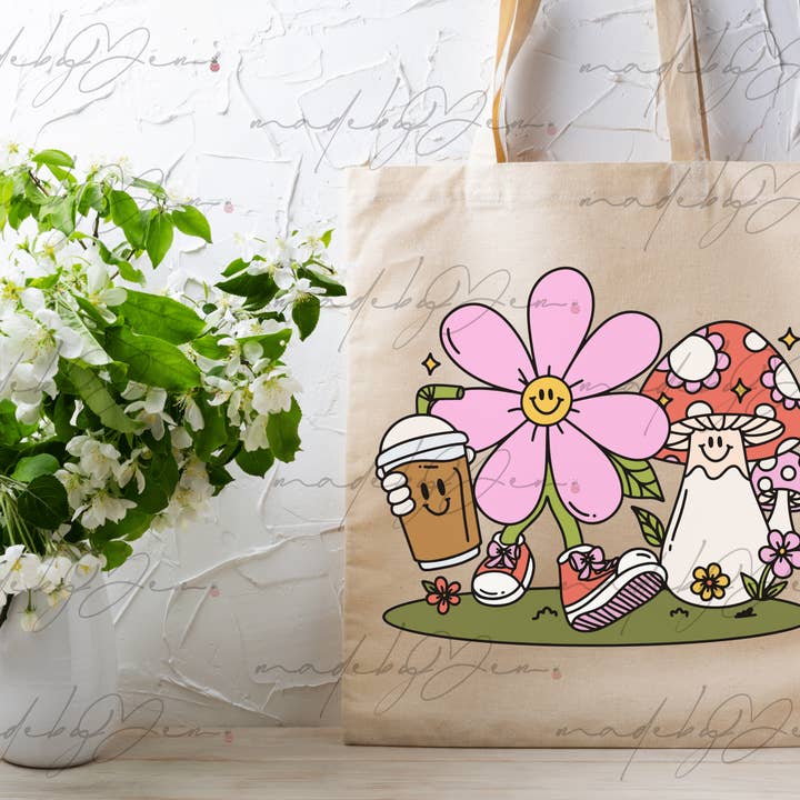 Kaffe & blomster Svampe | Mulepose for engroshandel hos Made By Yen