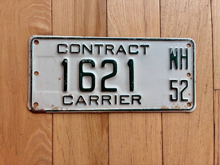 Targa di trasporto a contratto del New Hampshire del 1952 per la vendita all'ingrosso da parte di RusticPlates