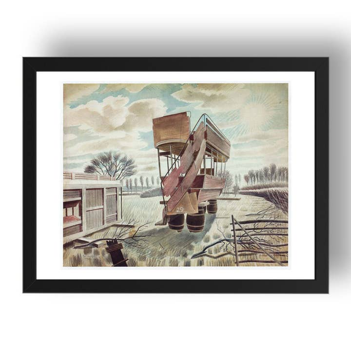 29 Autocarro Gt Bardfield Oficina de Reparação por Eric Ravilious, Moldura 17x13" por atacado de PERIOD PRINTS