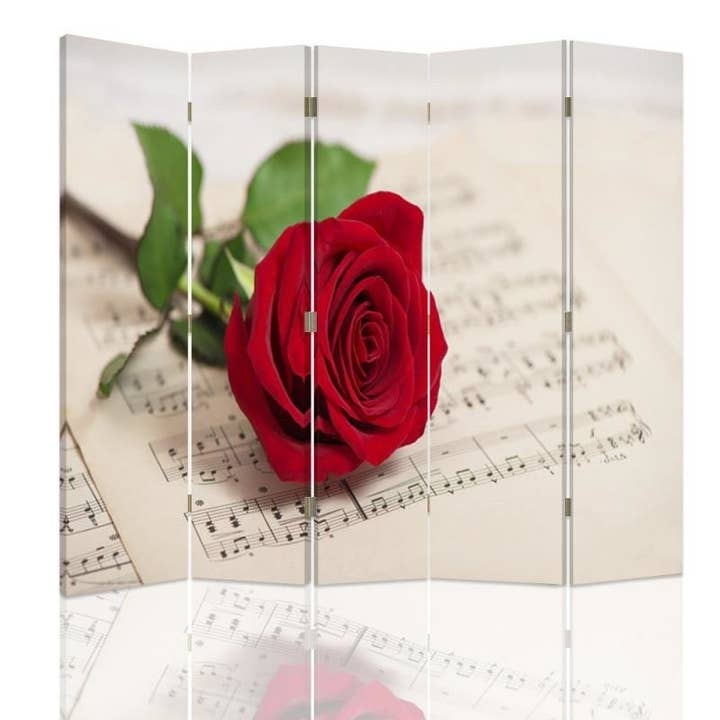 Séparateur de pièce, rose sur note, 5 pièces pour la vente par Motivartdesign