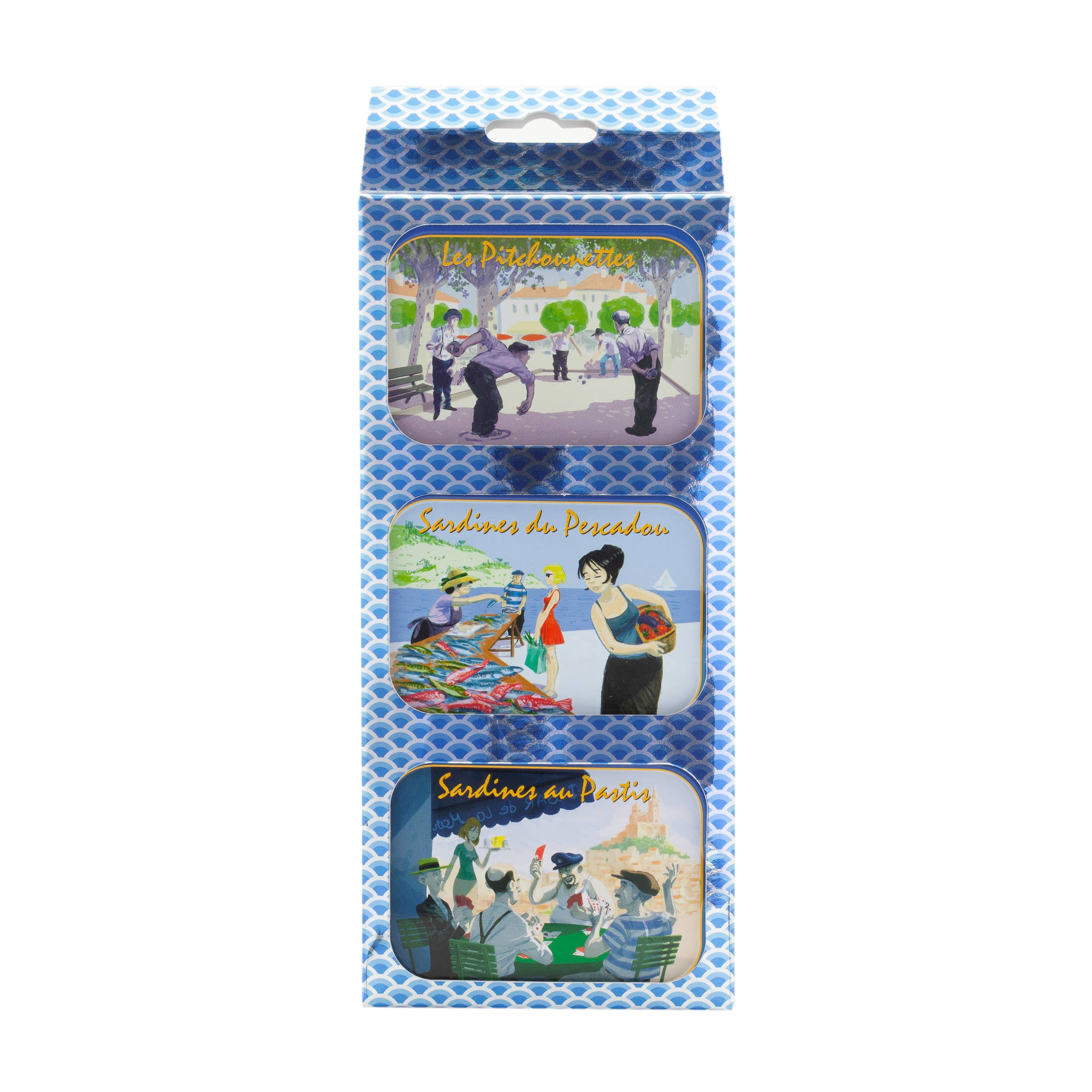 FERRIGNO - Venta al por mayor Conservas de pescado - Caja de 3 latas de sardinas (pitchounettes, pescadou, pastis)1