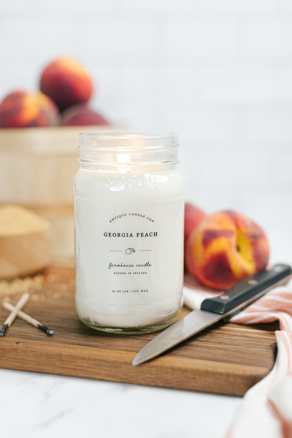 Antique Candle Co.® - Wholesale Jar/Filled Candle - Georgia Peach - Soy Wax Mason Jar Candle1