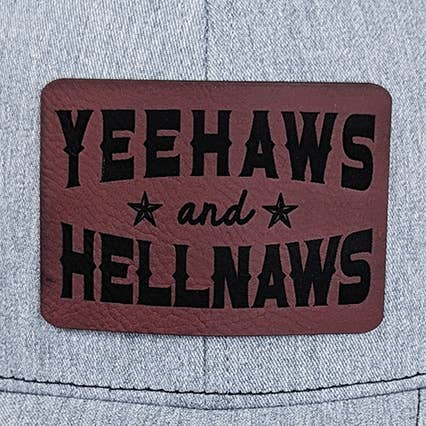 Yeehaws and Hellnaws FAUX Leather Patch for wholesale by Trendy Transfers