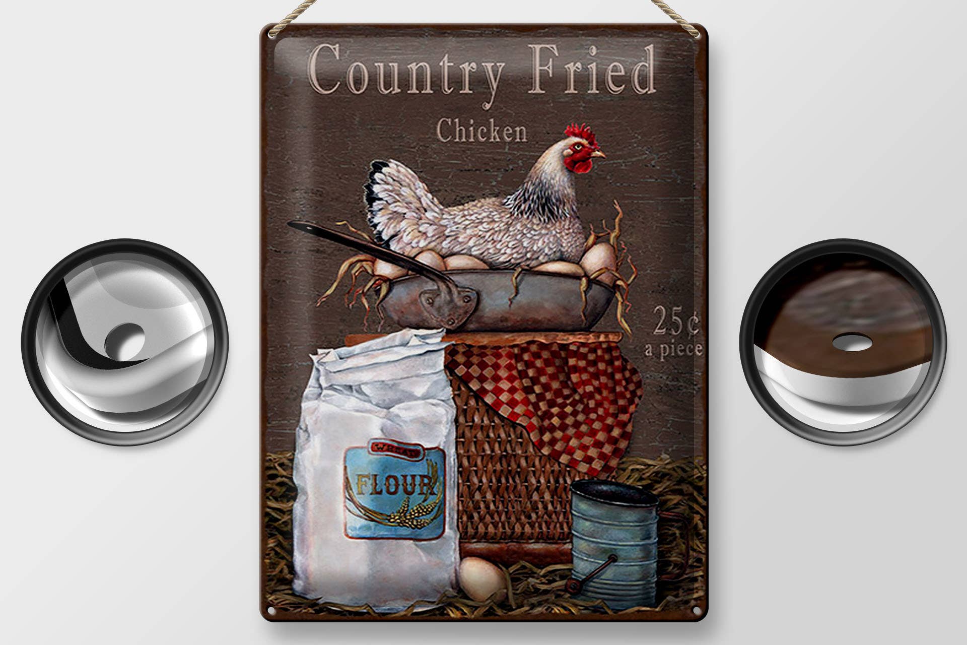 Femer - Vente Pancarte - Plaque en tôle 30x40 cm « Country Fried Chicken »1