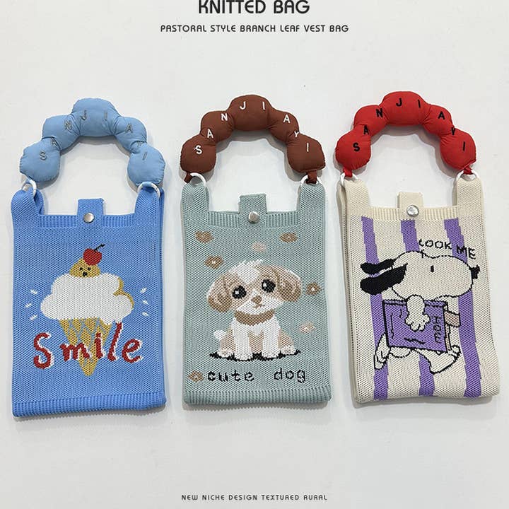 NEW STYLE CARTOON PUPPY KNITTED CROSSBODY BAG_CWAB2382 for wholesale by ACCITY
