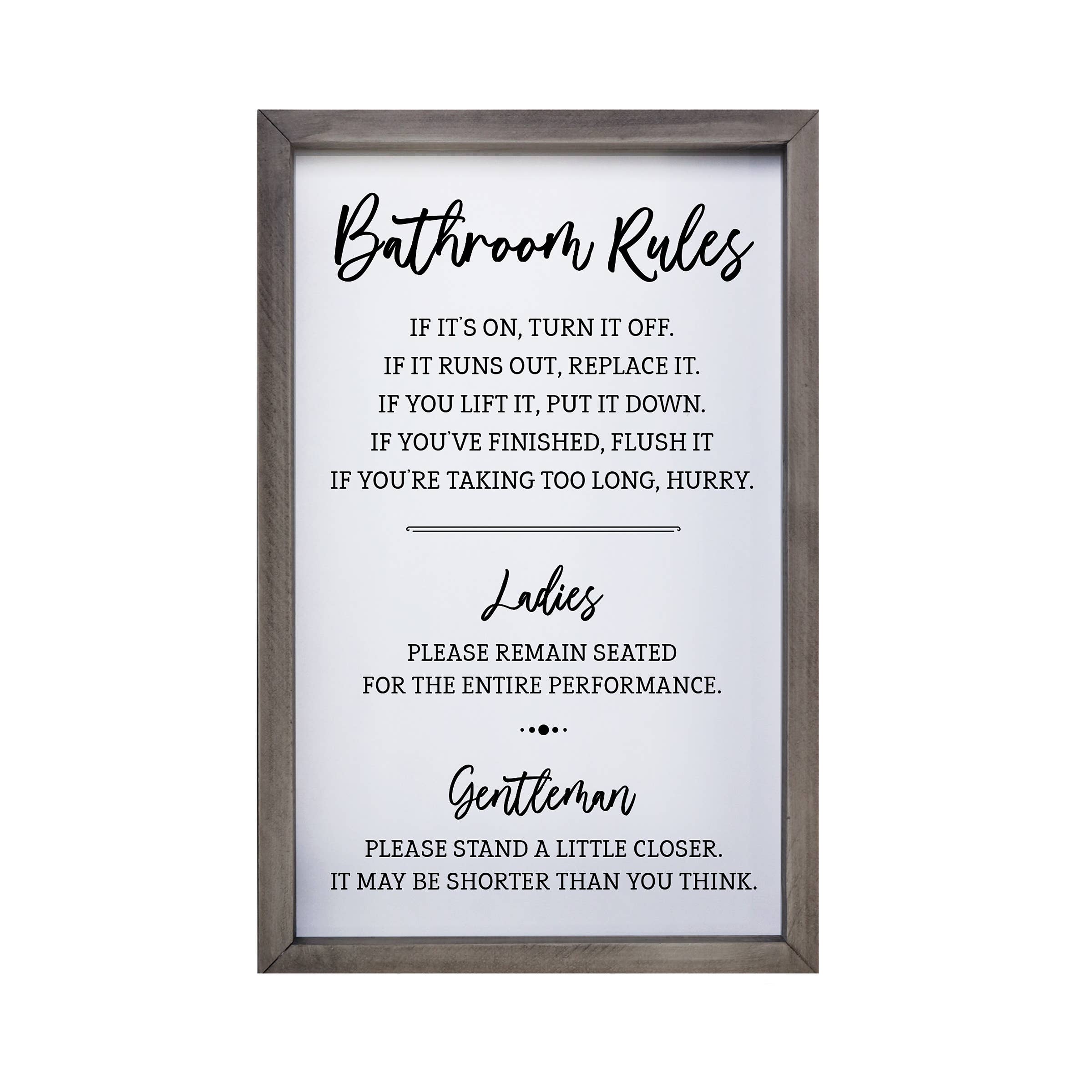 LifeSong Milestones - Wholesale Wall Sign - Wooden Framed Home Decor Bathroom Rules for Ladies1