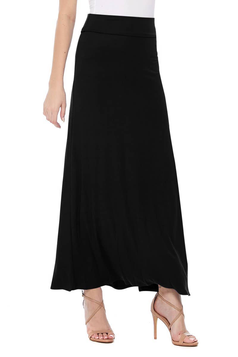MOA COLLECTION - Wholesale Skirt - Women's - Women's Casual Loose Fit Solid Maxi Skirt1