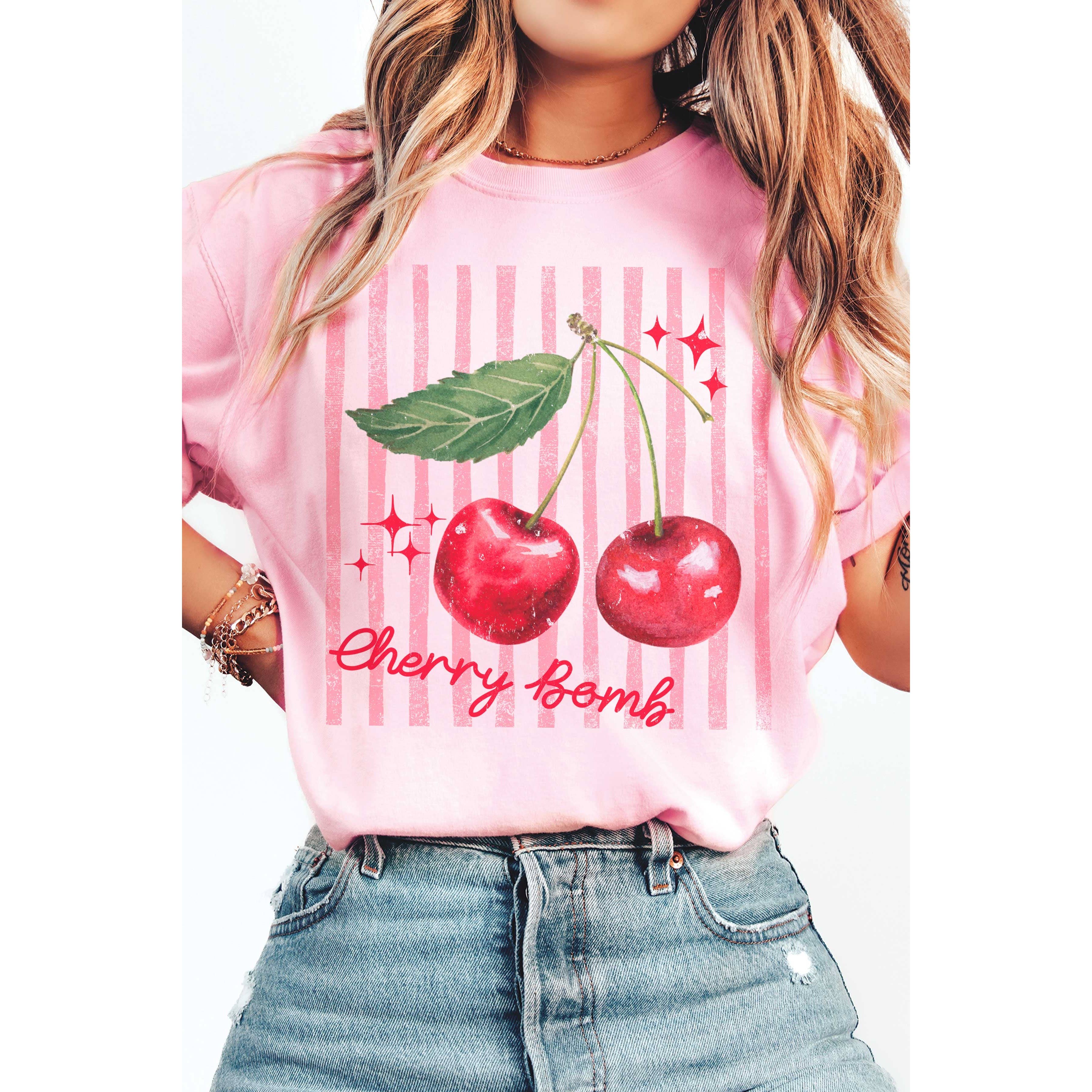 A. BLUSH CO - Wholesale T-Shirt (Graphic) - Women's - CHERRY BOMB Oversized Graphic Tee4