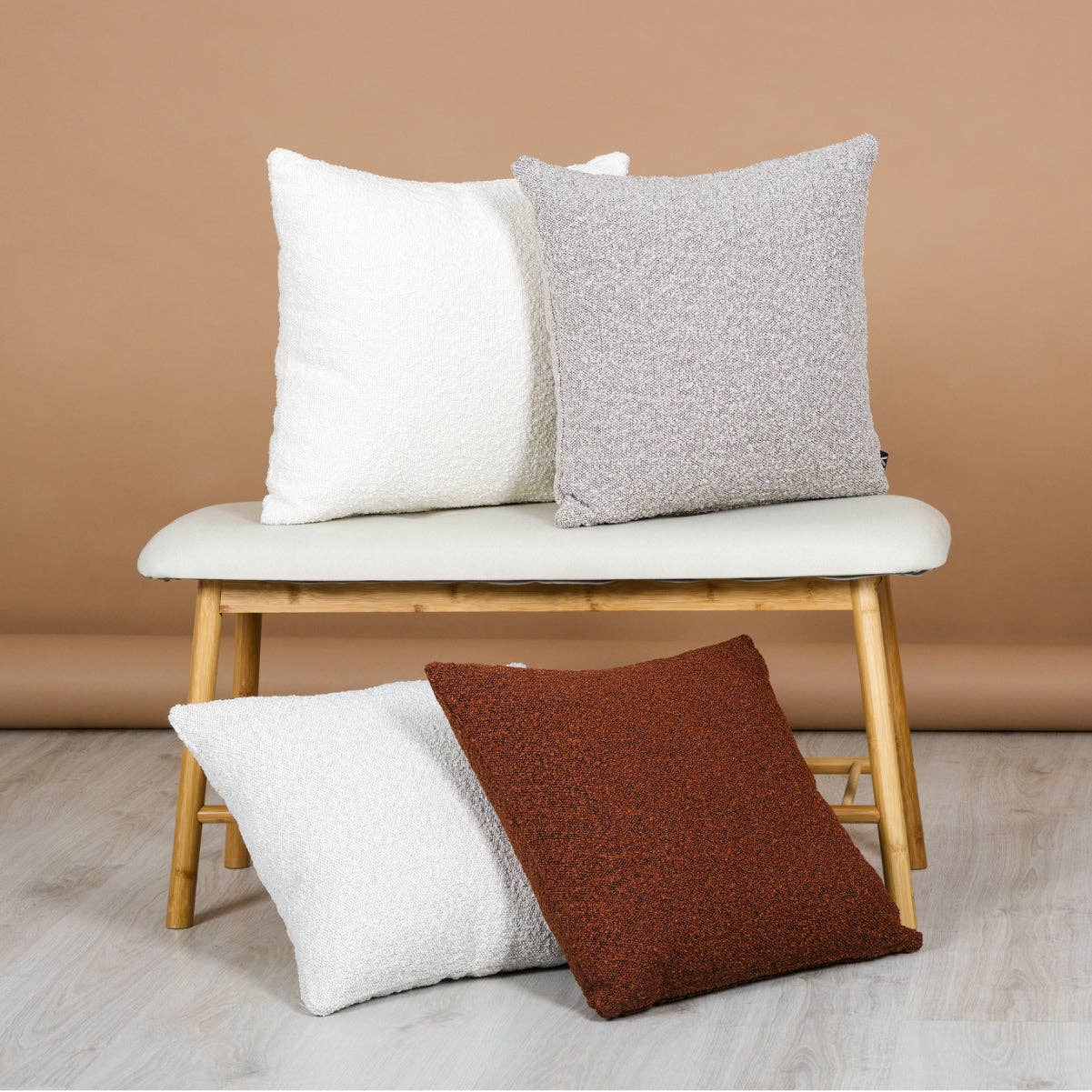 KUXIN // Home Fashion - Wholesale Chair Cushion - Cushion NOKKLI 45x45 Bouclé White4