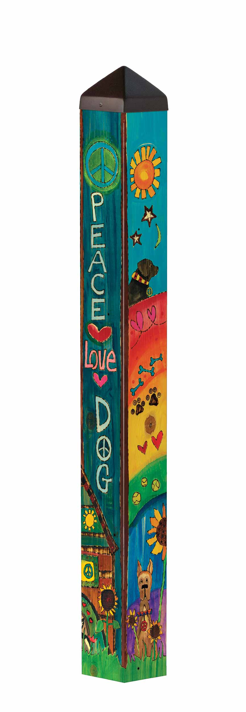 Studio M - Wholesale Garden/Lawn Stake - Peace Love Dog 40" Art Pole3