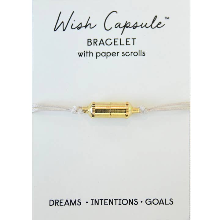 TOPS Malibu - Wholesale Charm/Dangle Bracelet - Wish Capsule Bracelet w/ 3-Paper Scrolls - Gold Capsule1