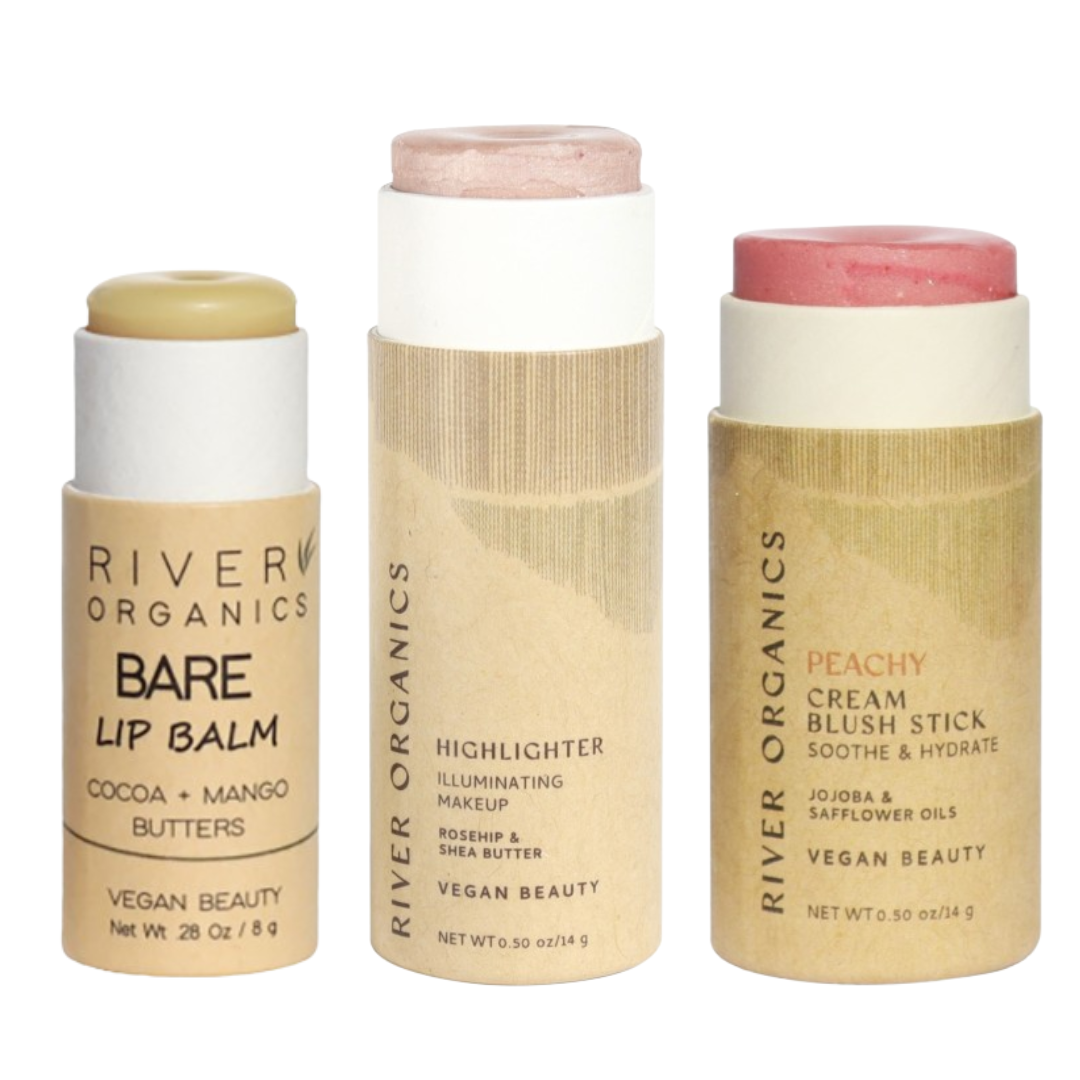 River Organics - Wholesale Lip Balm Set - Lip + Highlighter + Blush Set (Mix & Match)0