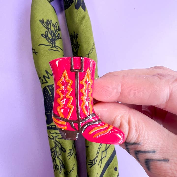 Velvet Outlaw - Wholesale Scarf Clip - Women's - Colorful Cowboy Boot Bandana Slide - Multiple Colors7