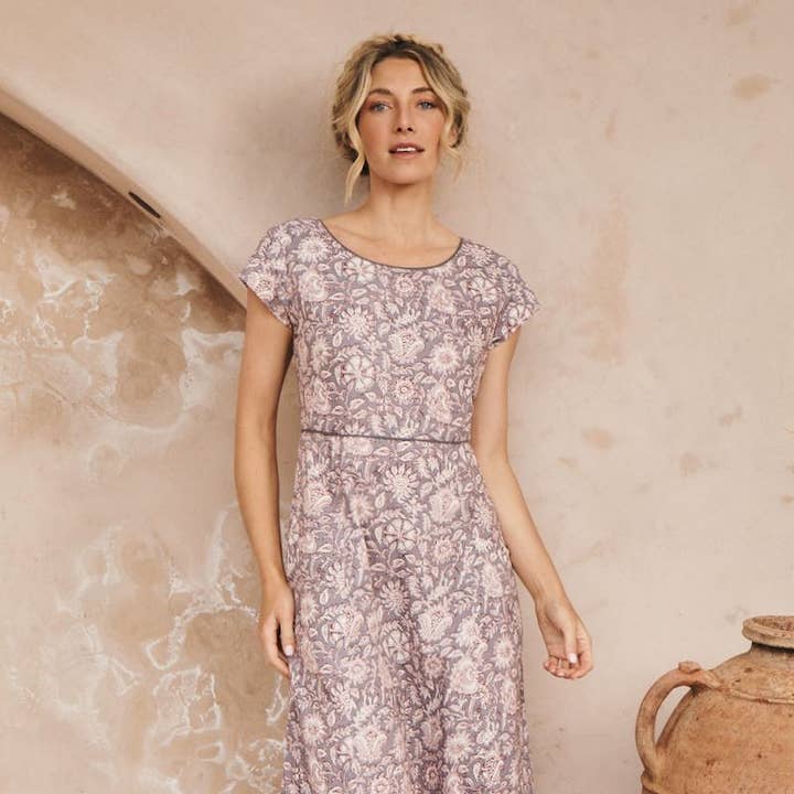 Belle Midi Dress - Viola for wholesale by MahaShe