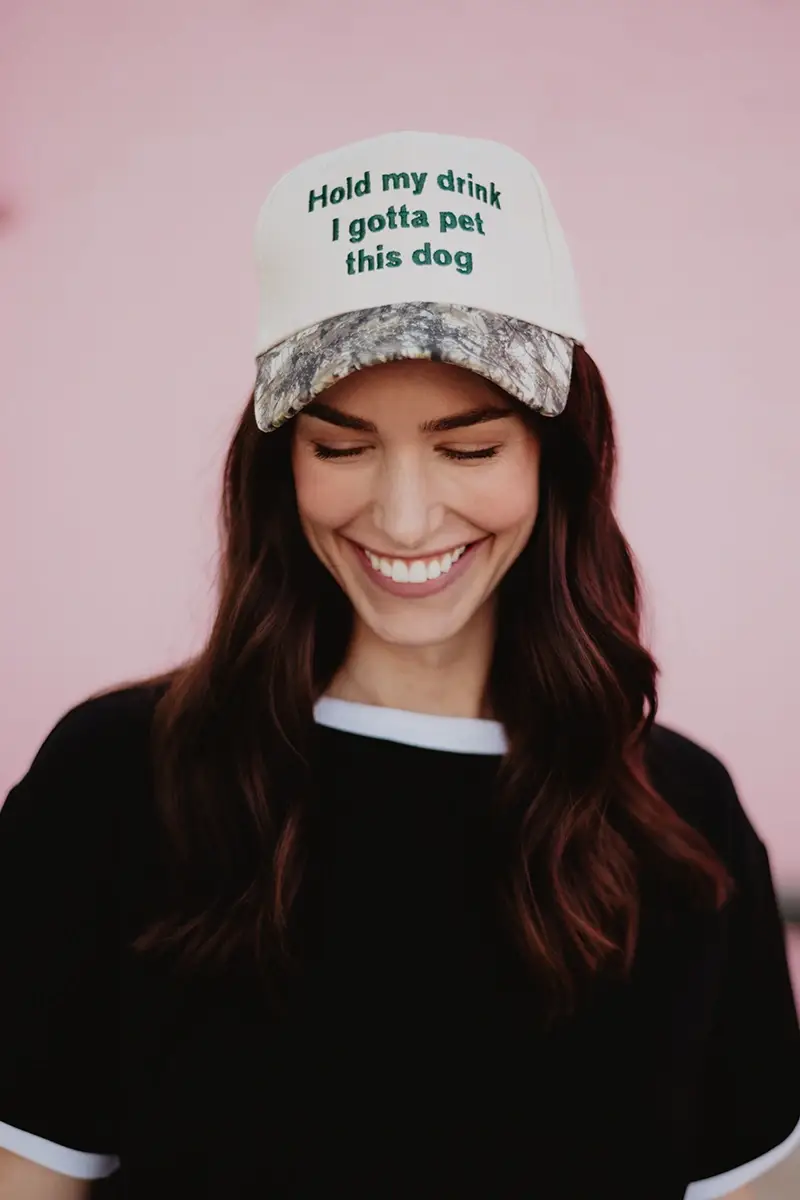 Katydid - Wholesale Trucker Hat - Women's - Hold My Drink I Gotta Pet This Dog Vintage Hat7