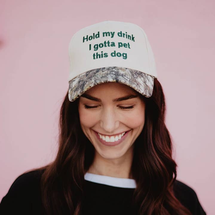 Katydid - Wholesale Trucker Hat - Women's - Hold My Drink I Gotta Pet This Dog Vintage Hat7