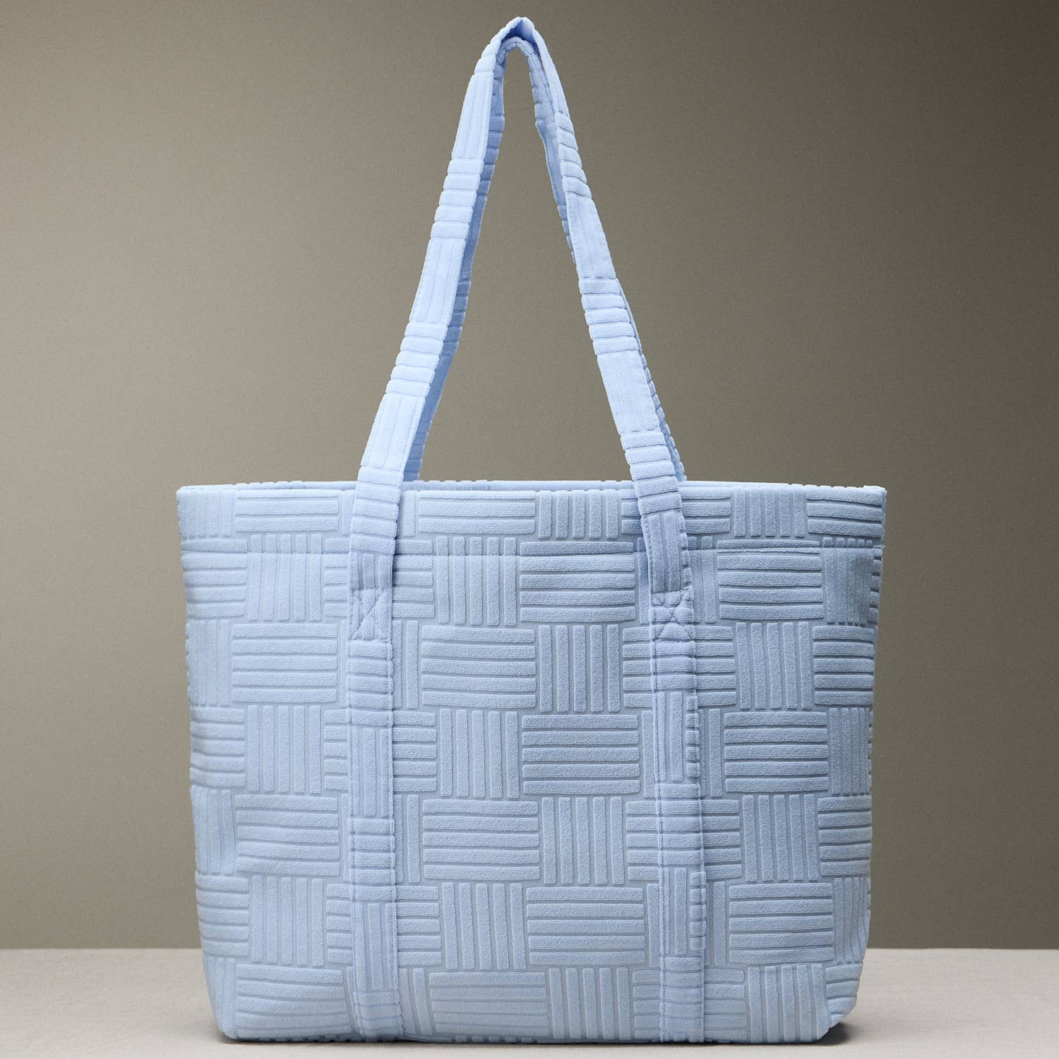 Lilla Haven - Wholesale Tote Bag - Women's - Luxe Terry Irregular Grid Pattern Tote Bag - Beach Bag6