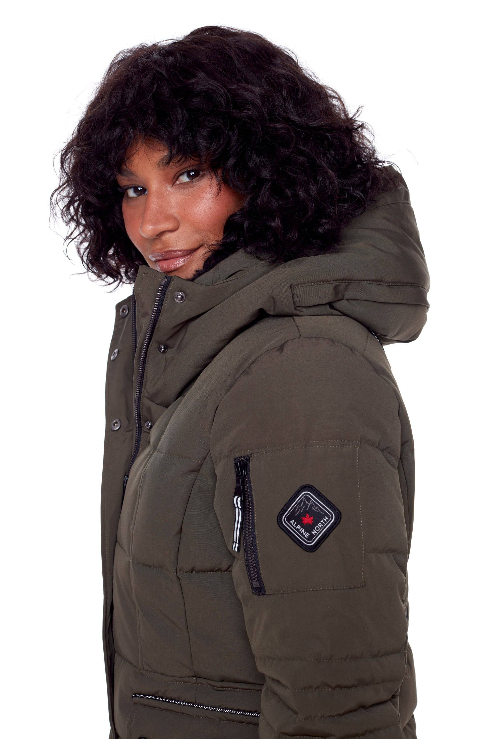 KOOTNEY | WOMEN'S VEGAN DOWN (RECYCLED) MID-LENGTH PARKA, OLIVE for wholesale on Faire3