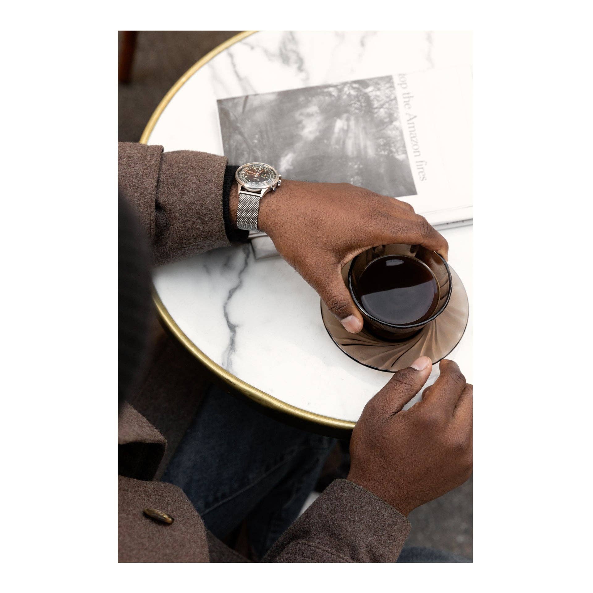 BUUR+ Watches - Vente Montre – homme - Multiscale noir - Chronographe style vintage suisse6