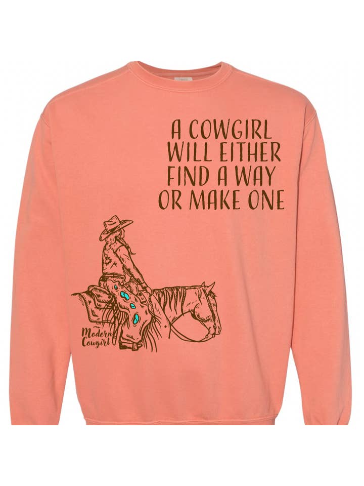Modern Cowgirl - Wholesale Graphic Sweatshirt - Women's - Cowgirl Way Crewneck Sweatshirt