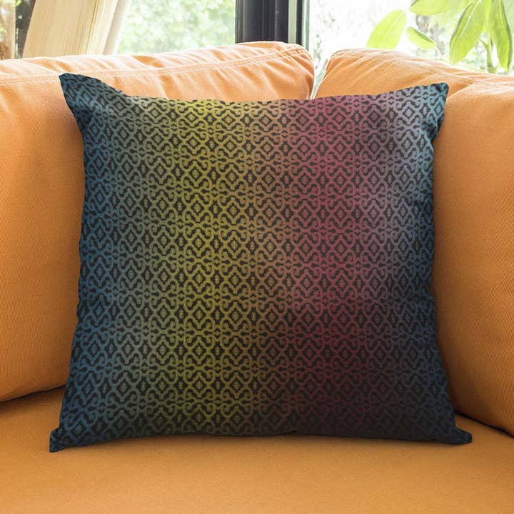 Shipibo Gradient - Quadratisches Kissen (M) für den Großhandel von symbolika