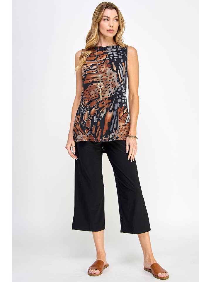 Jostar - Wholesale Tunic - Women's - Print Boat Neckline Top-2063HT-TRP1-W207