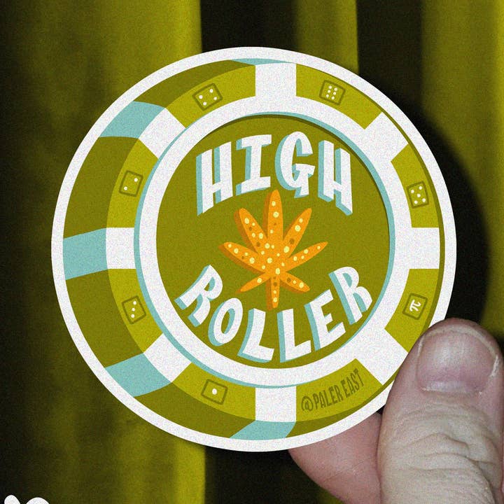 "High Roller" - Vinyl Sticker - 2.99″ × 2.96″ for wholesale by Paler East