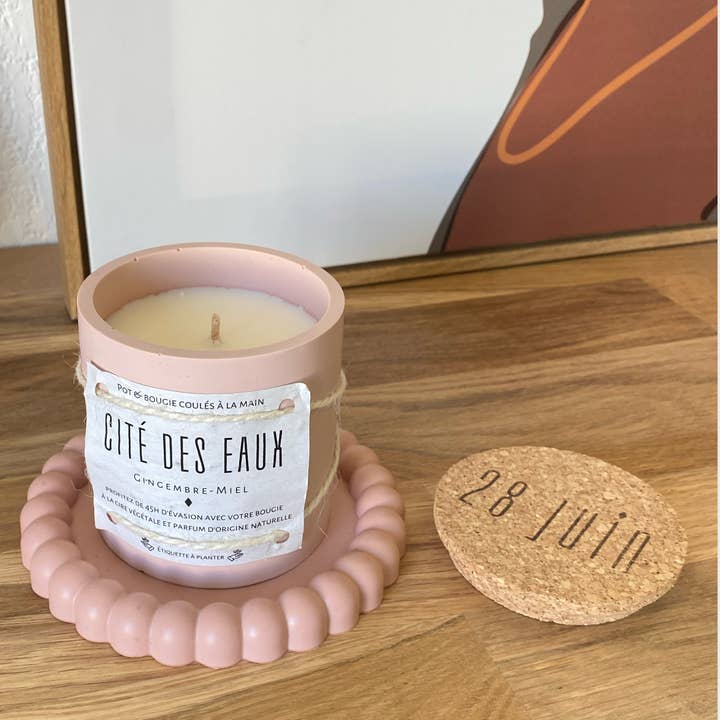 Cachi Portacandele rotondo in Ecoresin - Khaki in vendita all'ingrosso su Faire1