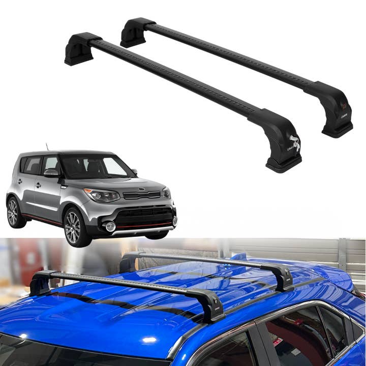 Barres de toit transversales 220 lb pour Kia Soul 2014-2019 Convient aux toits à points fixes - Noir pour la vente par Erkul Auto USA