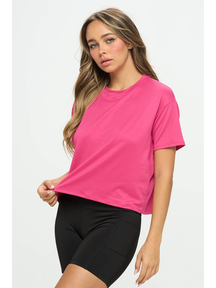 Knit Riot – Engroshandel T-shirt – til kvinder – Kortærmet Boxy Cropped Tee11