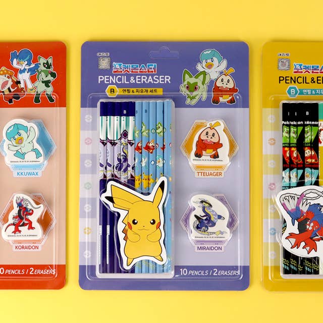 BCZShop - Wholesale Pencil - POKEMON PENCIL & SHAPED ERASER SET1