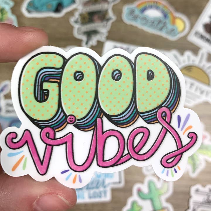 Big Moods - Wholesale Sticker - Good Vibes Hand Lettering Sticker1