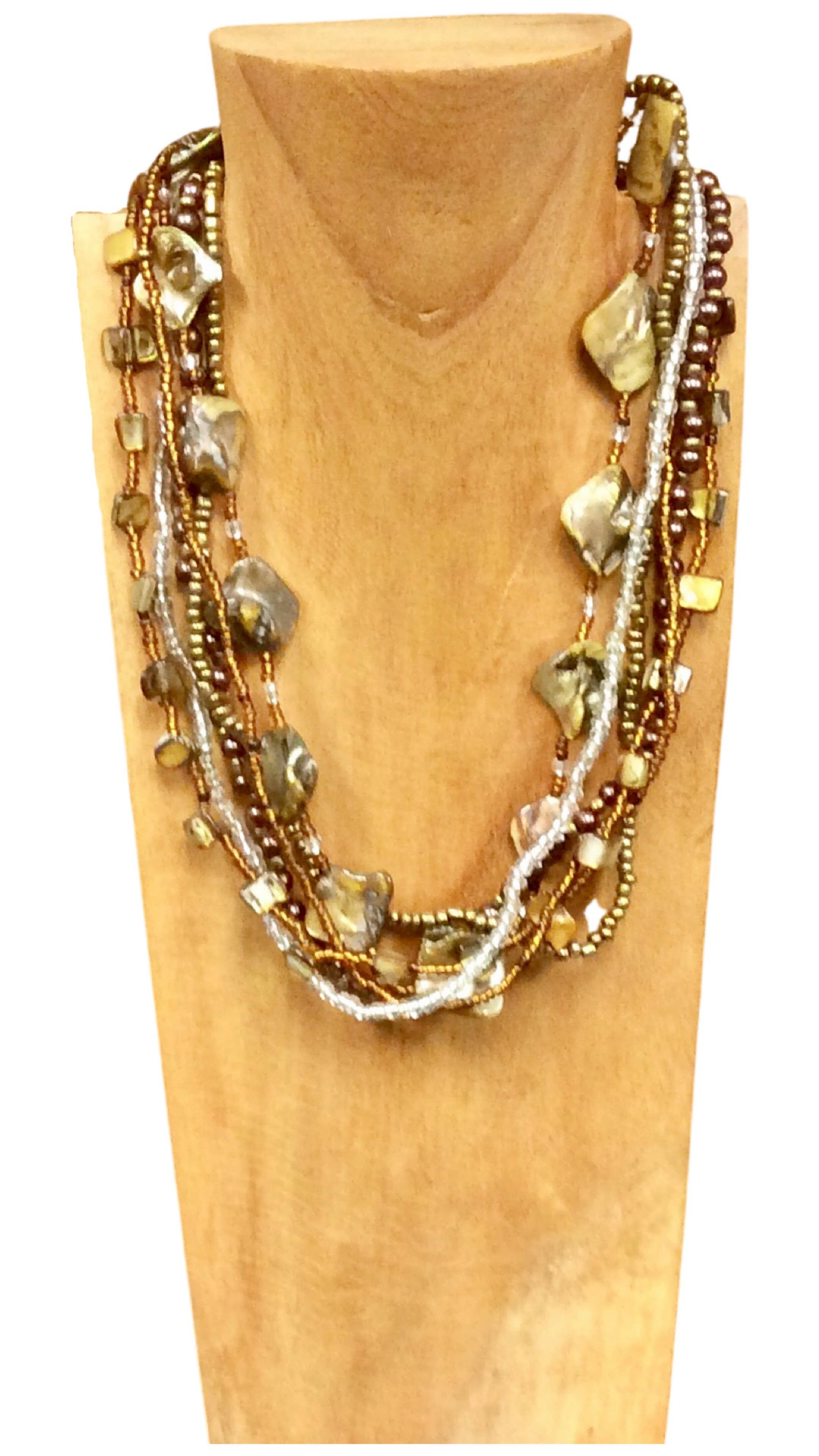 Bamboo Source Tropical Decor – wholesale Beaded bracelet – Shell & Pearl Bead Bracelet - Black5