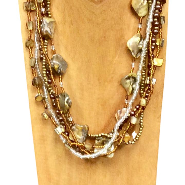 Bamboo Source Tropical Decor – wholesale Beaded bracelet – Shell & Pearl Bead Bracelet - Black5