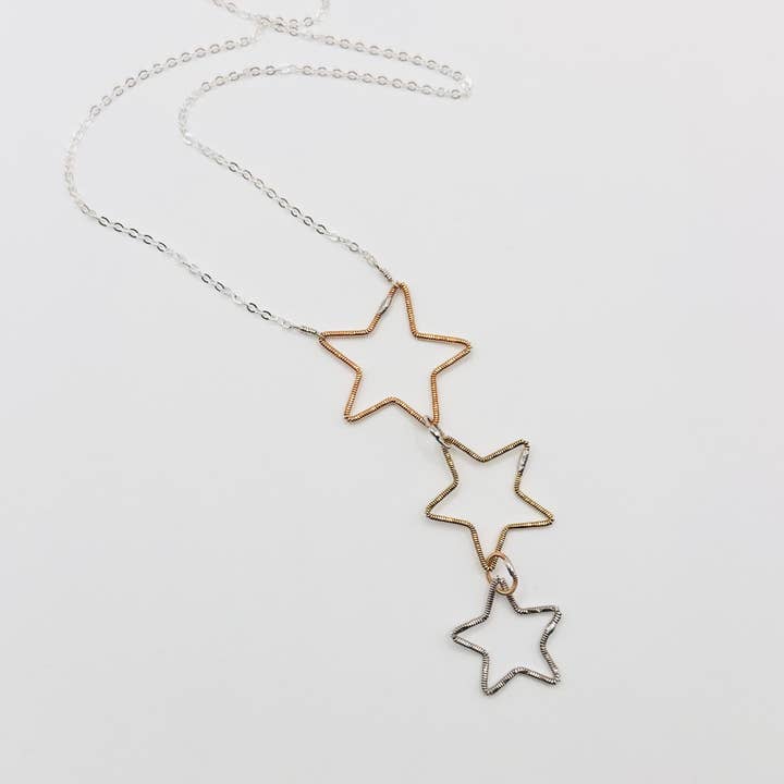 Triple Star 20" Necklace for wholesale by Middle Sister Designs