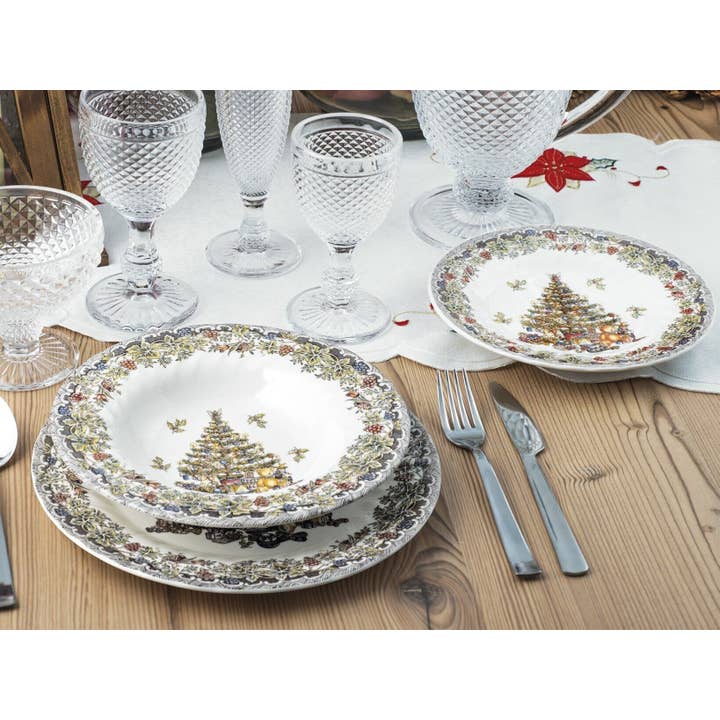 H&H - Wholesale Dinnerware Set - 18-Piece Tableware Set Seasons Greetings Earthenware3