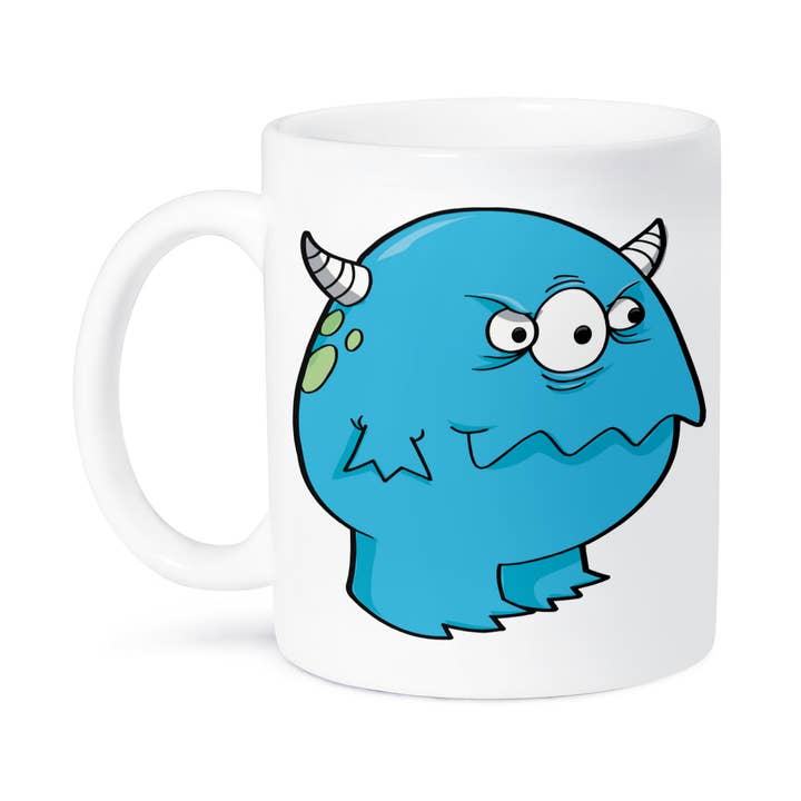 3dRose - Wholesale Coffee Mug - 3dRose, Silly Grumpy Blue Monster Cartoon, Mug8