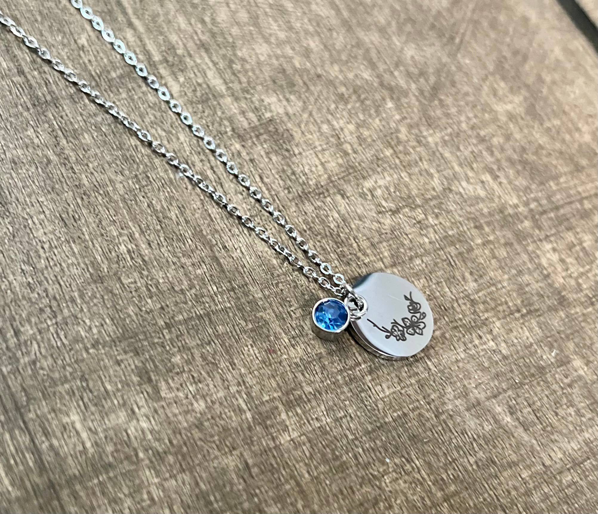 Briano Wholesale - Wholesale Pendant/Charm Necklace - Silver Birth Flower Necklaces - Stainless Steel2