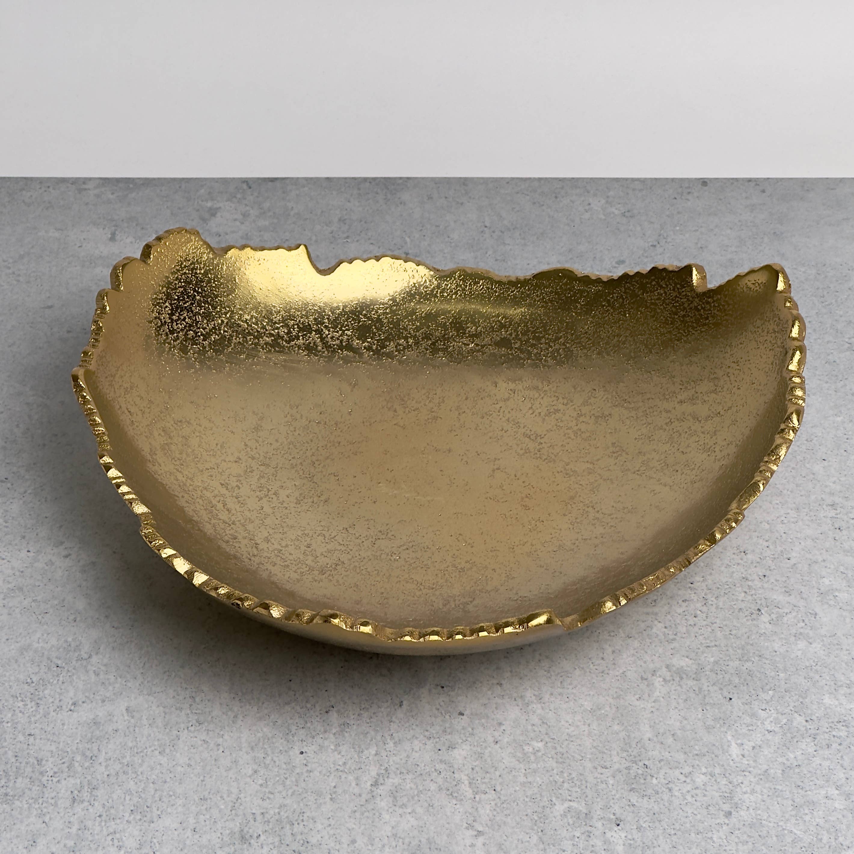 India Handicrafts Inc - Wholesale Decorative Plate/Dish/Bowl - Golden Torn Texture 3-Point Bowl6