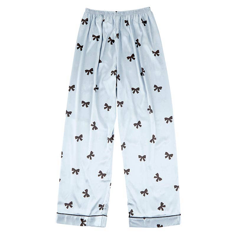 Bella Sleep + Spa - Wholesale Sleepwear Set - Women's - Full Length PJ Set - Bows1